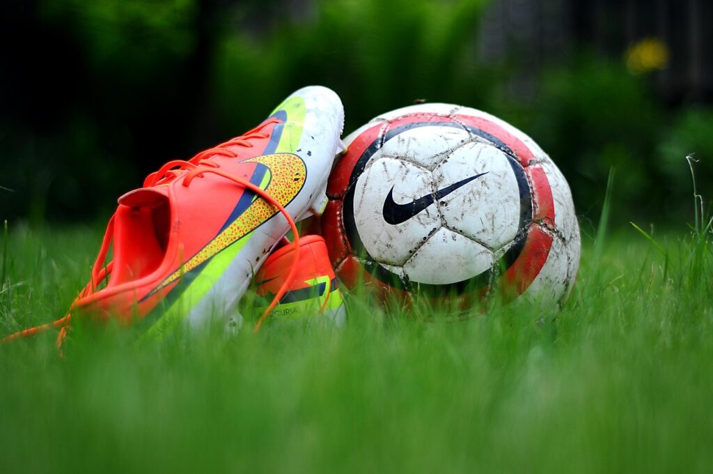 green, grass, nature, shoes, nike, football, activity, action, ball, game, kick, play, player, soccer, sport, sportswear, summer, sunlight, teem, vacation, green football, green gaming, green sports, green game, green shoes, green games